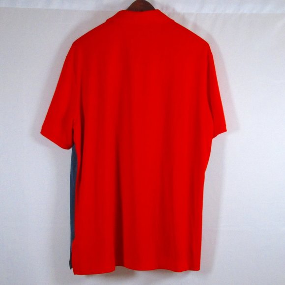 Adidas Mens Blue\Orange\Gray 1/4 Button Down  Short Sleeve Golf Shirt Si… - Picture 2 of 7